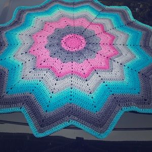 Handmade Crochet Star Lap Blanket
